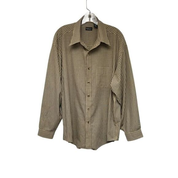 Men's Van Heusen Casual/Business Long SLeeves Plaid Dress Shirt Size 17-17.5 - Picture 1 of 5